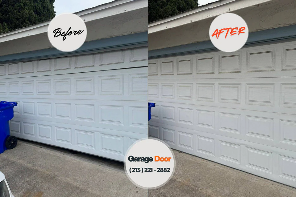 Before and after: garage door repair New Sharon, IA